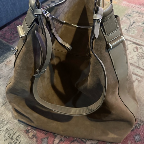 Ralph Lauren Purple Label SUEDE medium BRIDLE BAG IN DEEP TAUPE no dust bag - Picture 2 of 15